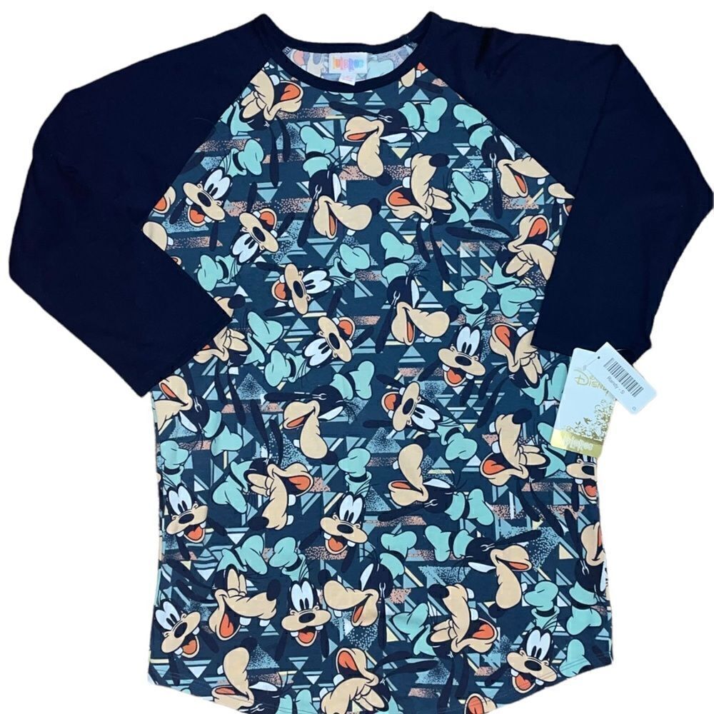 LuLaRoe Womens Small Randy Tee Disneys Goofy Hard To Find Print Athleisure Comfy